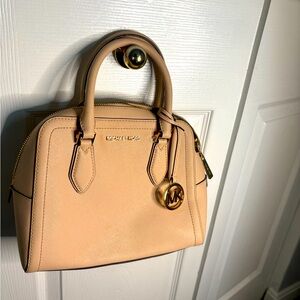 Michael Kors Tan Satchel with Gold Charm